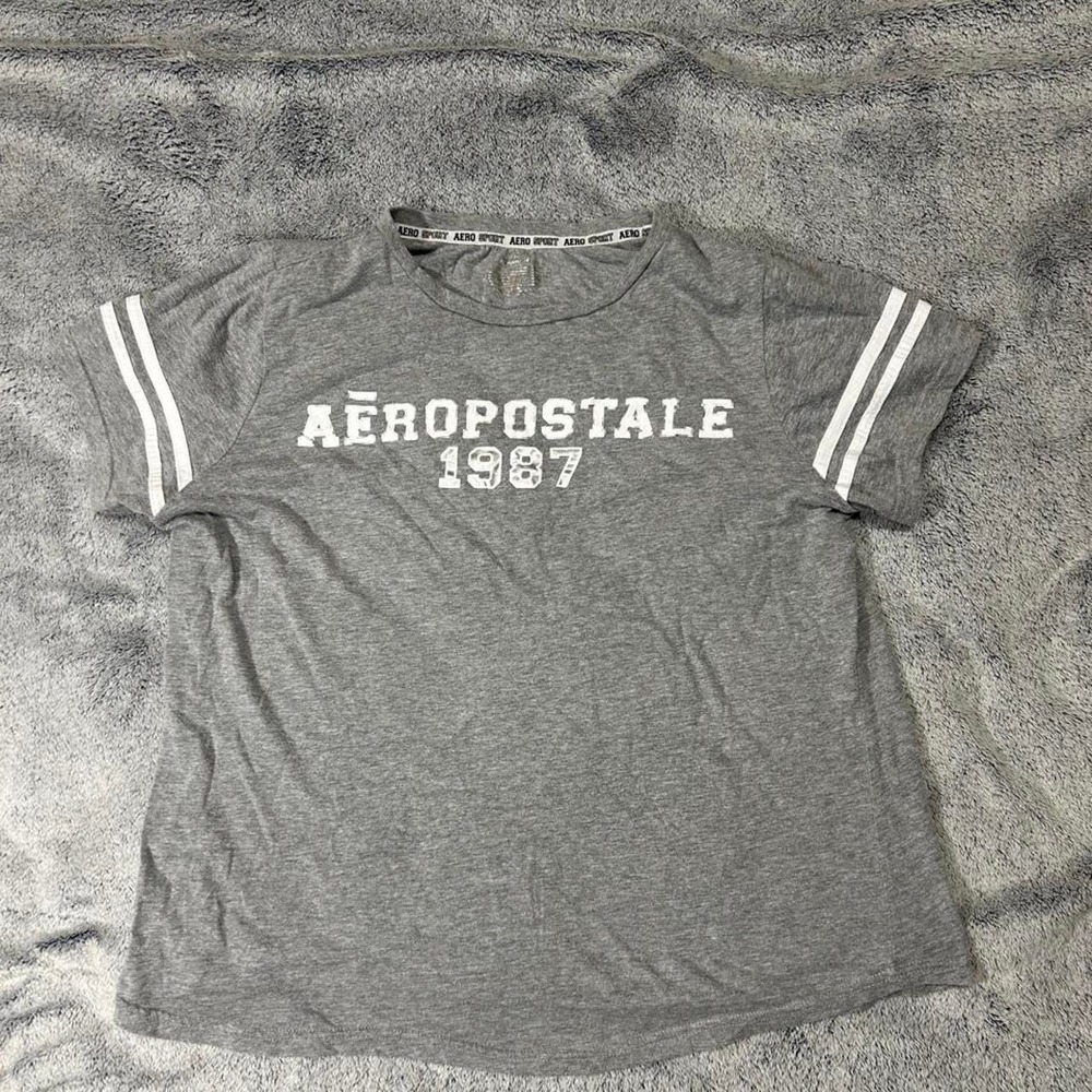 Aeropostale Women's Gray Varsity Graphic T-Shirt Size 1X